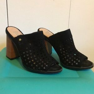 Route 66, Women's Open Toe Black Sandal Heel